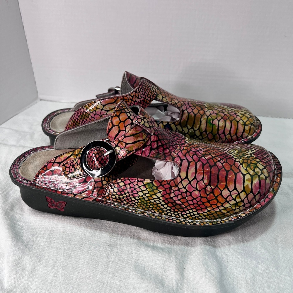 Alegria PG Lite Comfort Clogs Shoes Women's 10.5 Pink Snakeskin Retired ALG716 - Picture 2 of 9
